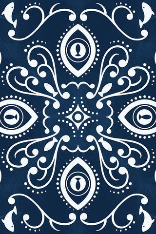 Coastal Pattern 1 White Modern Wood Framed Art Print with Double Matting by Prime, Marcus