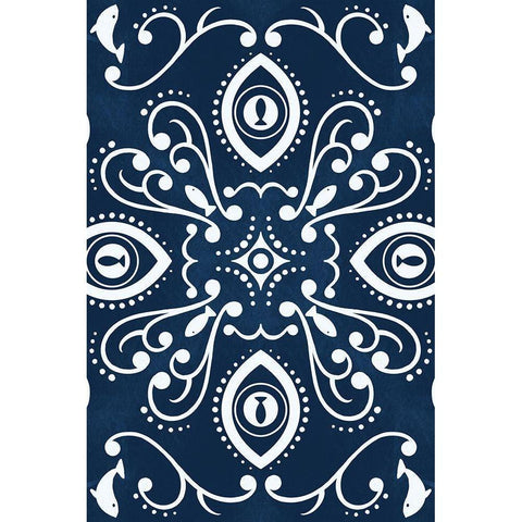 Coastal Pattern 1 Black Modern Wood Framed Art Print by Prime, Marcus
