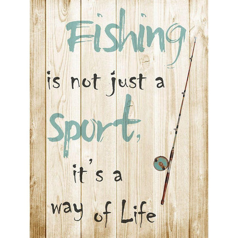 Fishing Sport Black Modern Wood Framed Art Print by Prime, Marcus