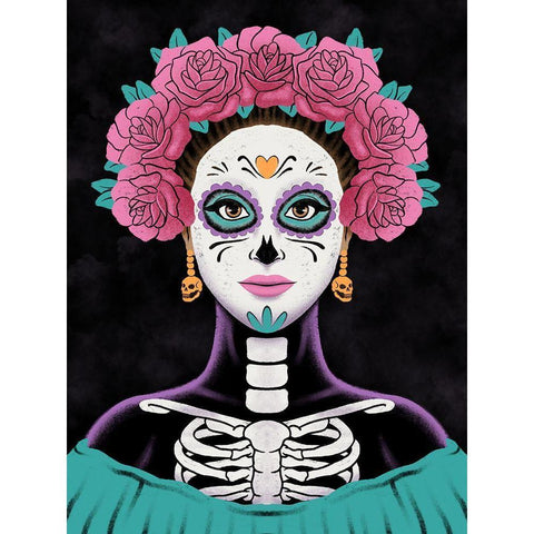 Senorita Muerte Black Modern Wood Framed Art Print with Double Matting by Prime, Marcus
