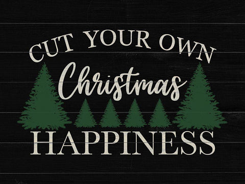 Christmas Cut Happiness White Modern Wood Framed Art Print with Double Matting by Prime, Marcus