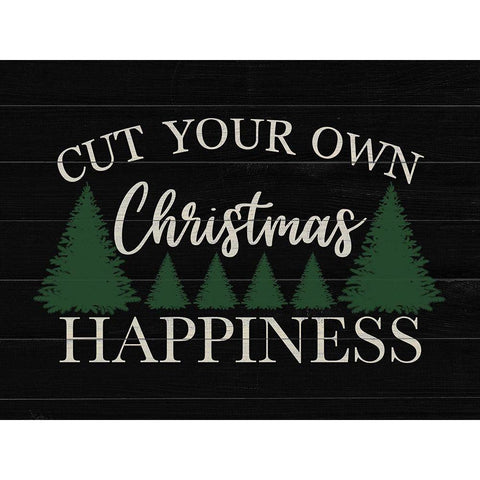 Christmas Cut Happiness Black Modern Wood Framed Art Print by Prime, Marcus