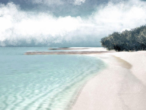 Vacation Life White Modern Wood Framed Art Print with Double Matting by Prime, Marcus