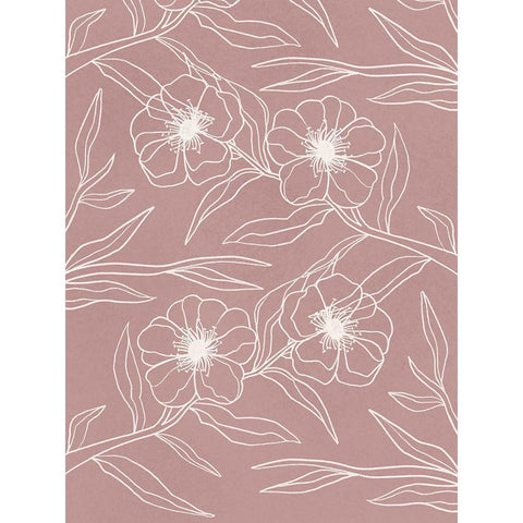 Floral Wallpaper White Modern Wood Framed Art Print by Prime, Marcus