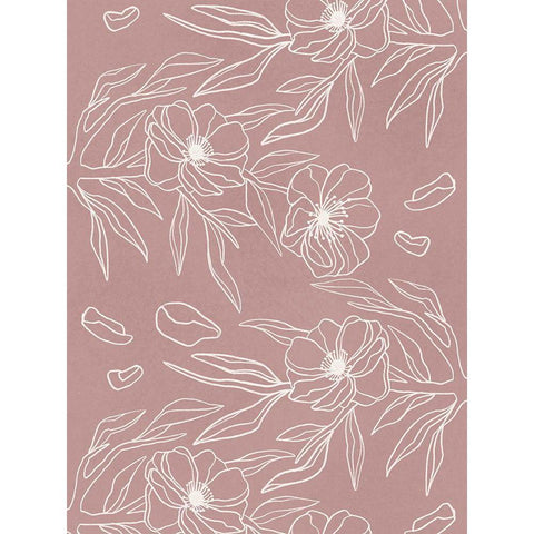 Floral Wallpaper 2 White Modern Wood Framed Art Print by Prime, Marcus