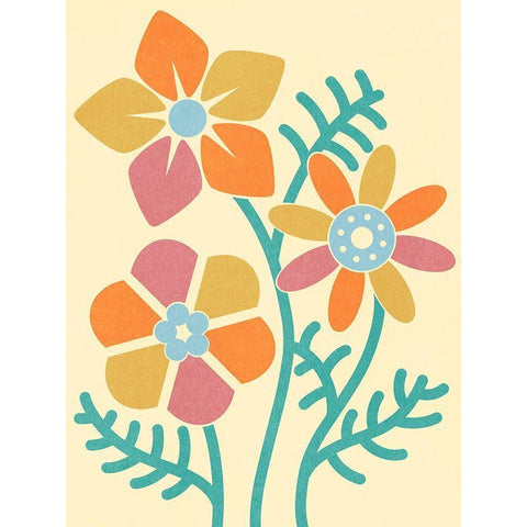 Split Blooms Black Modern Wood Framed Art Print with Double Matting by Prime, Marcus
