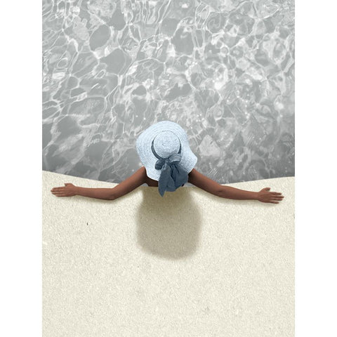 Relaxing By The Pool Black Modern Wood Framed Art Print by Prime, Marcus