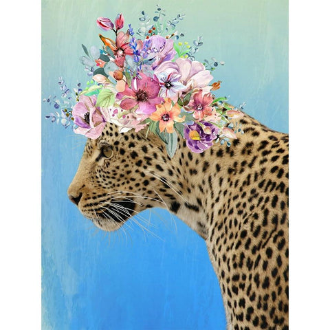 Leopard Beauty Black Modern Wood Framed Art Print with Double Matting by Prime, Marcus