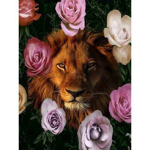 Peeking Through Floral Gold Ornate Wood Framed Art Print with Double Matting by Prime, Marcus