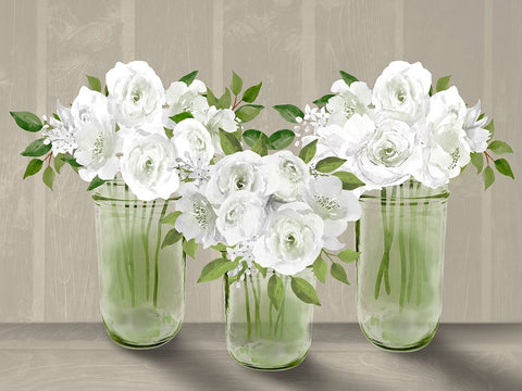 Lovely Bouquet 5 White Modern Wood Framed Art Print with Double Matting by Prime, Marcus