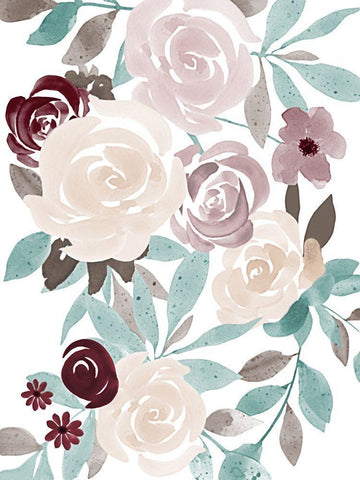 Floral Fall 1 White Modern Wood Framed Art Print with Double Matting by Prime, Marcus