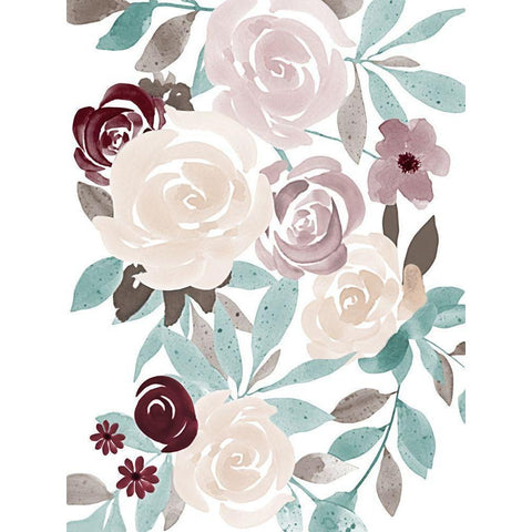 Floral Fall 1 Black Modern Wood Framed Art Print by Prime, Marcus