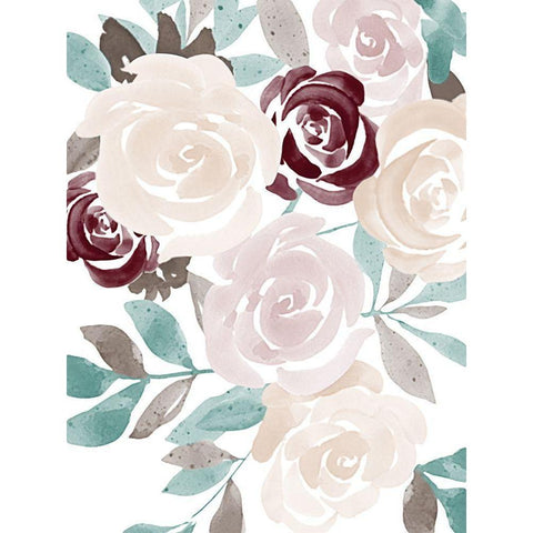 Floral Fall 2 Black Modern Wood Framed Art Print by Prime, Marcus