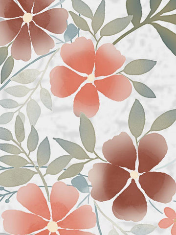 Fall Blossoms 2 White Modern Wood Framed Art Print with Double Matting by Prime, Marcus