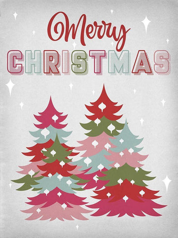 Merry Christmas White Modern Wood Framed Art Print with Double Matting by Prime, Marcus