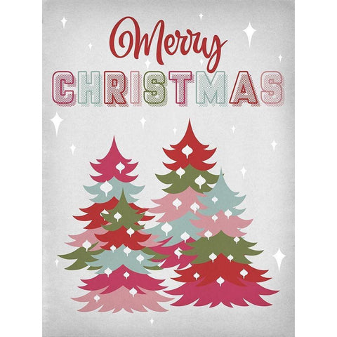 Merry Christmas White Modern Wood Framed Art Print by Prime, Marcus