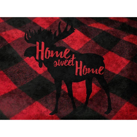 Flannel Moose White Modern Wood Framed Art Print by Prime, Marcus