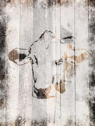 Splattered Cow Black Ornate Wood Framed Art Print with Double Matting by Prime, Marcus