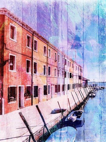 Colorful Riverfront Black Ornate Wood Framed Art Print with Double Matting by Prime, Marcus