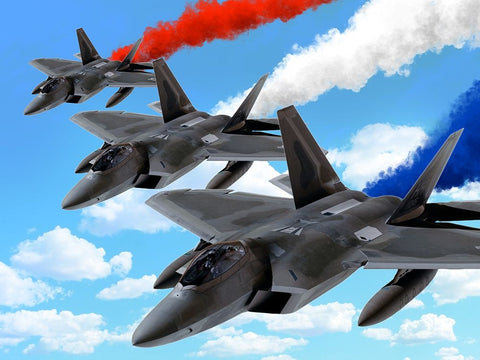 Flying Patriots White Modern Wood Framed Art Print with Double Matting by Prime, Marcus