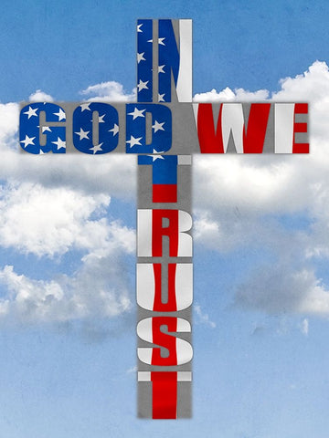 In God We Trust White Modern Wood Framed Art Print with Double Matting by Prime, Marcus