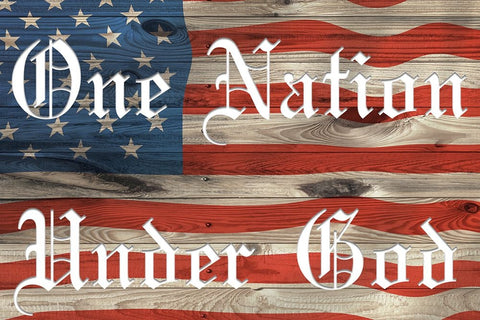 One Nation Flag White Modern Wood Framed Art Print with Double Matting by Prime, Marcus