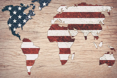 Free World 2 White Modern Wood Framed Art Print with Double Matting by Prime, Marcus