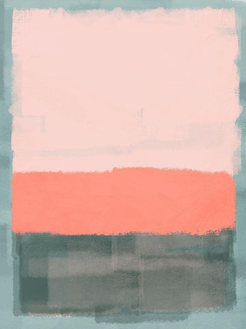 Blush Streaks White Modern Wood Framed Art Print with Double Matting by Prime, Marcus