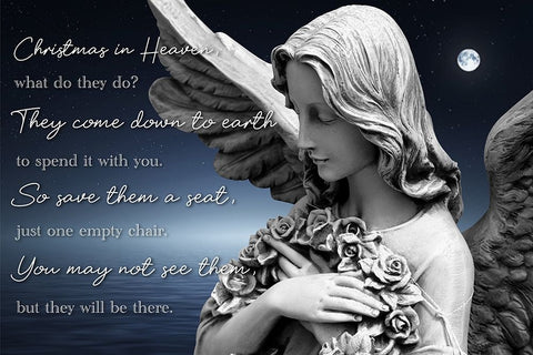 Christmas In Heaven Black Ornate Wood Framed Art Print with Double Matting by Prime, Marcus