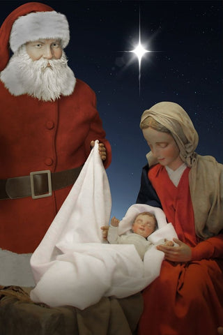 Christmas Visitor Black Ornate Wood Framed Art Print with Double Matting by Prime, Marcus