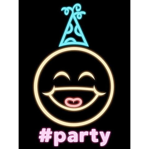 Party Glow Black Modern Wood Framed Art Print with Double Matting by Prime, Marcus