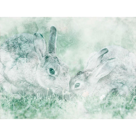 Marble And Bunnies Black Modern Wood Framed Art Print with Double Matting by Prime, Marcus