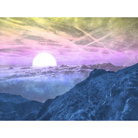 Peering Sun Black Modern Wood Framed Art Print with Double Matting by Prime, Marcus