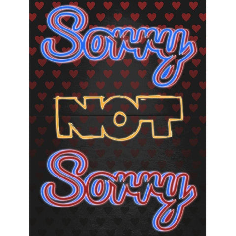 Sorry Not Sorry Black Modern Wood Framed Art Print by Prime, Marcus
