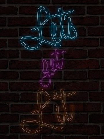 Lets Get Lit Black Ornate Wood Framed Art Print with Double Matting by Prime, Marcus