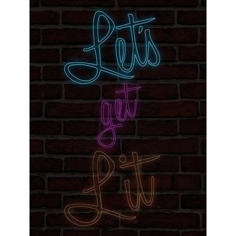 Lets Get Lit White Modern Wood Framed Art Print by Prime, Marcus