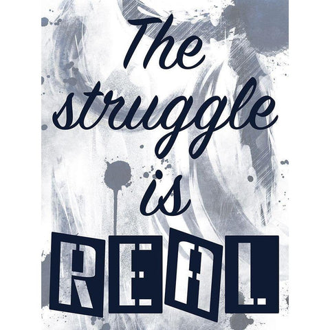Real Struggle White Modern Wood Framed Art Print by Prime, Marcus