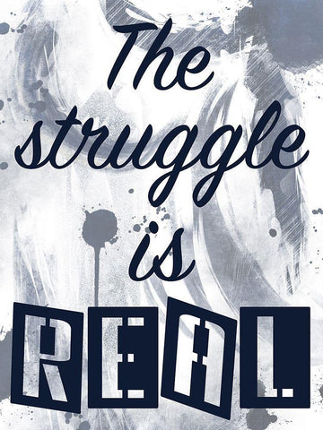 Real Struggle White Modern Wood Framed Art Print with Double Matting by Prime, Marcus