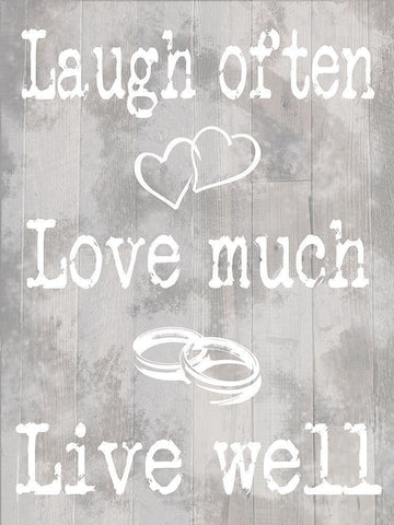 Laugh Love Live Black Ornate Wood Framed Art Print with Double Matting by Prime, Marcus