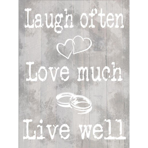 Laugh Love Live Black Modern Wood Framed Art Print by Prime, Marcus