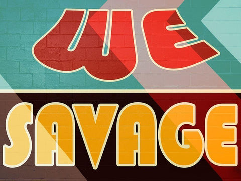 We Savage Black Ornate Wood Framed Art Print with Double Matting by Prime, Marcus