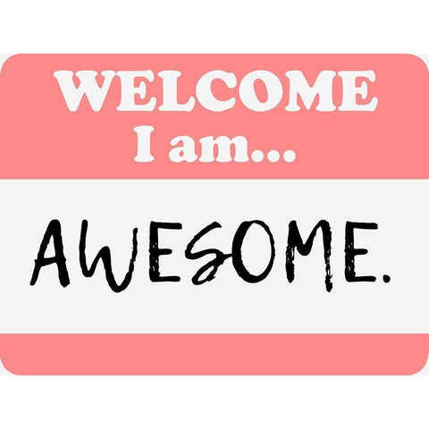 Welcome Awesome Black Modern Wood Framed Art Print with Double Matting by Prime, Marcus
