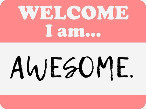 Welcome Awesome White Modern Wood Framed Art Print with Double Matting by Prime, Marcus