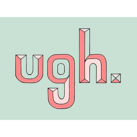 UGH White Modern Wood Framed Art Print by Prime, Marcus