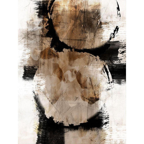 Painted Distressed 1 Black Modern Wood Framed Art Print with Double Matting by Prime, Marcus