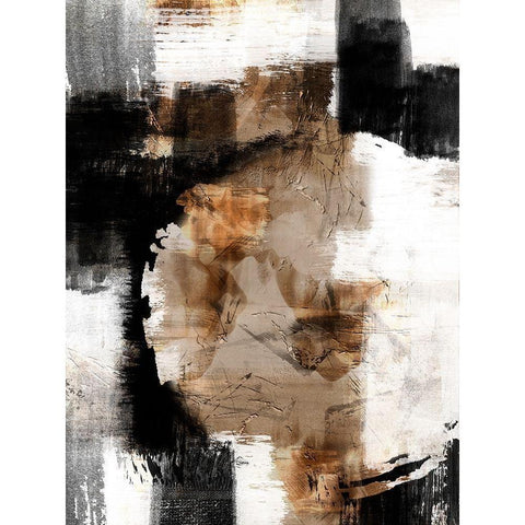 Painted Distressed 2 Black Modern Wood Framed Art Print with Double Matting by Prime, Marcus
