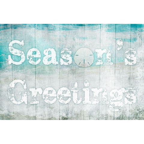 Seasons Greetings Black Modern Wood Framed Art Print with Double Matting by Prime, Marcus