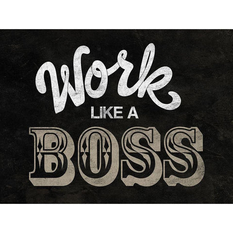 Work Boss Black Modern Wood Framed Art Print with Double Matting by Prime, Marcus