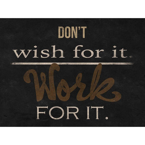 Work Hard White Modern Wood Framed Art Print by Prime, Marcus