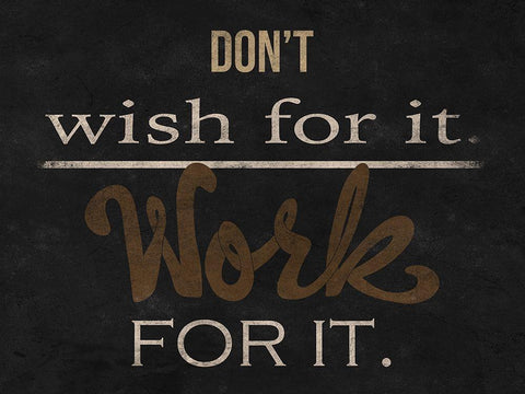 Work Hard Black Ornate Wood Framed Art Print with Double Matting by Prime, Marcus